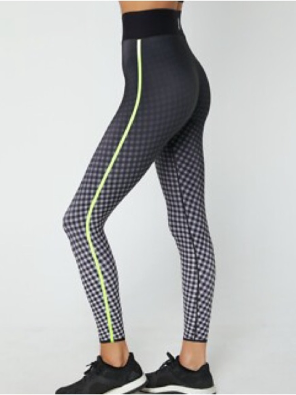 Ultracor Framework Ultra High Leggings Neon Green Black Checkered Gingham Medium